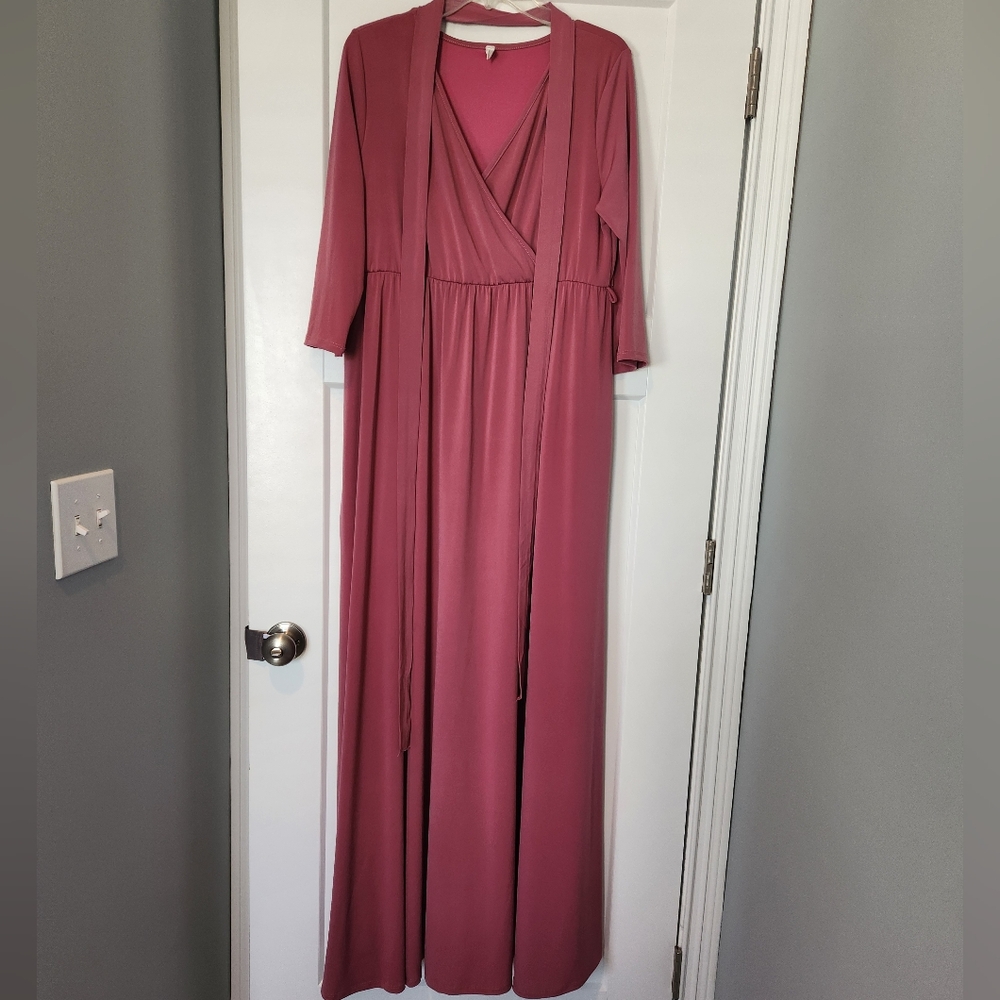 Pinkblush Women's Maternity Maxi Dress in Mauve